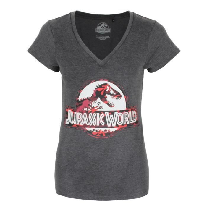 Maglietta Ufficiale Jurassic Park Grigia - Cotone 100% Unisex