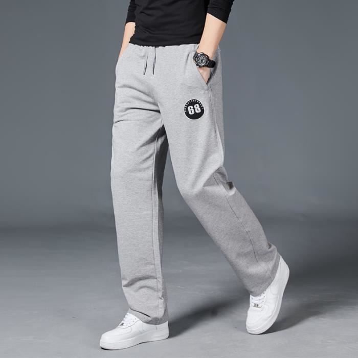 Pantalon Homme Jogging De Sport Coton Hiphop Baggy Gym Pantalon A Taille Elastique Masculin Survetement Sportswear Gris Clair Cdiscount Sport