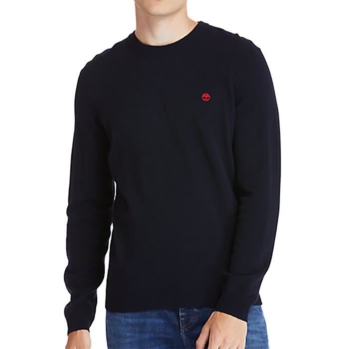 TIMBERLAND MERINO CREW SWEATER PULL POUR HOMME BLEU FONCE