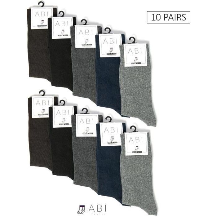 ABI TEXTIL Chaussette Homme Femme Coton 10 Paires Sans Couture Respirantes et Resistantes Confortable