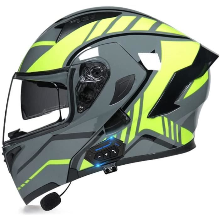 Casque Moto Intégral QJWMatic - Certifié ECE - Double Visière - Taille Unique 54-61cm - ABS