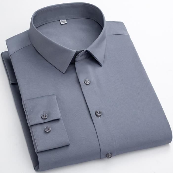 Chemise à manches longues en coton et lin pour homme - Style décontracté - Col grand-père - Pour la plage, le yoga, Null-Navy, M