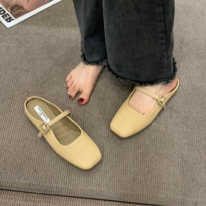 Mules Femme Casual Talon plat Respirant Confortable Printemps t
