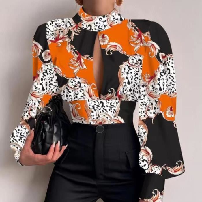 Chemisier Femme Ample En Mousseline Avec Nœud Papillon Et Manches Lanterne - Coupe Fluide Et élégante - 11