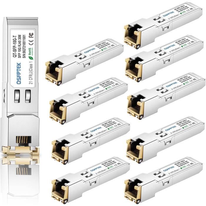 Module SFP+ RJ45 - QSFPTEK - 10GBase-T - Cuivre - Compatible Cisco et ...