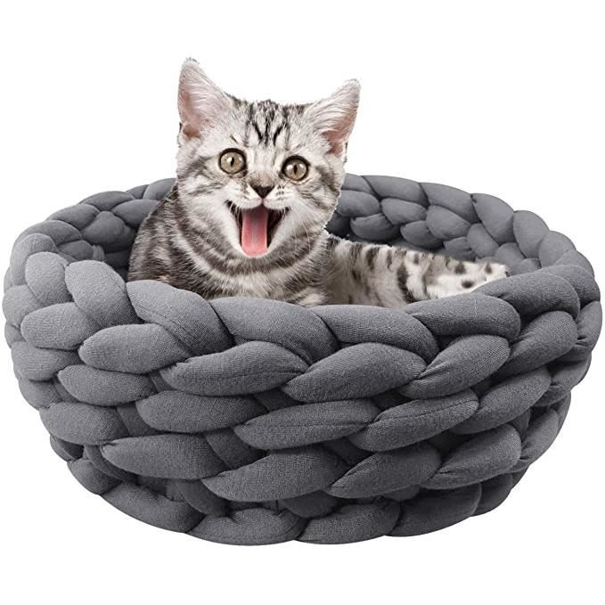 Rock Coussin Lit Pour Chat Panier Chat Tricote 60cm Gris Fonce Cdiscount