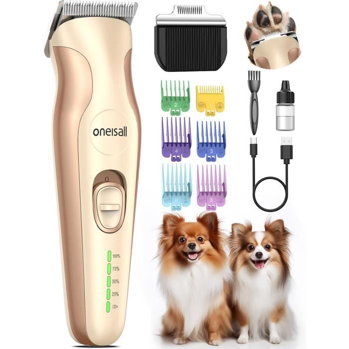 Tondeuse Pour Chien Et Chat Klyvers - Ultra Silencieuse, Lames Céramique/inox, LED, étanche, Rechargeable USB