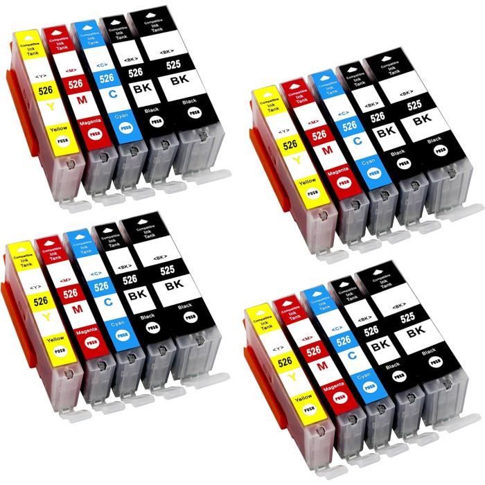 LOSMANN PGI-525 CLI-526 Cartucce d'inchiostro compatibili per Canon 525 526 per PIXMA MG5140 MG5350 MG5150 MG5250 IP4850 IP4950 IX6550 MX885 MX715 MG6150 MG6250 MX895 MG8150 MG8250 (6-Pack