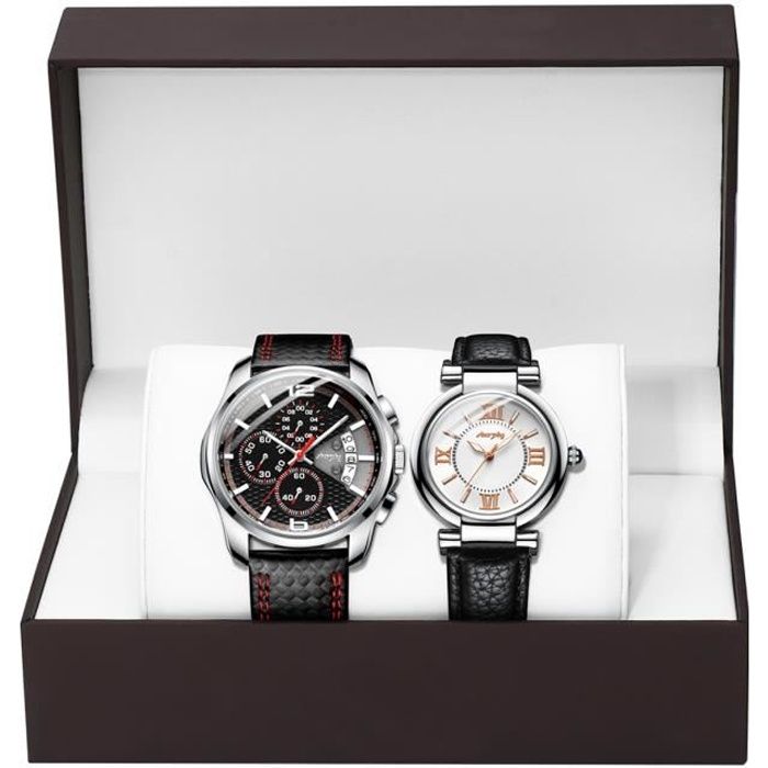 Coffret Montre Homme + Montre Femme , Deux Montres Quartz 2020 Luxe etanche  , Lot de 2 Montres Couple , - Achat/vente montre - Cdiscount