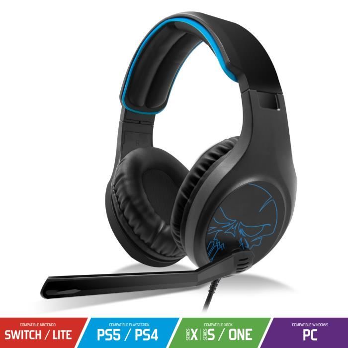 SPIRIT OF GAMER – ELITE-H20 – Casque Gamer Noir - Simili Cuir - Microphone Flip and Mute – PC - PS4 -PS5- XBOX ONE - Switch