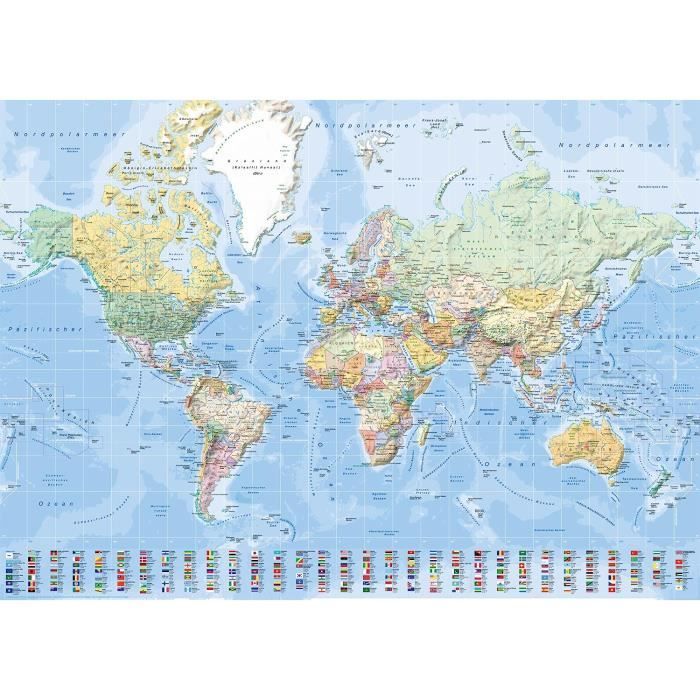 Carte Du Monde à Gratter XXL - 100x45cm - Style Vintage - Fabriqué En Allemagne