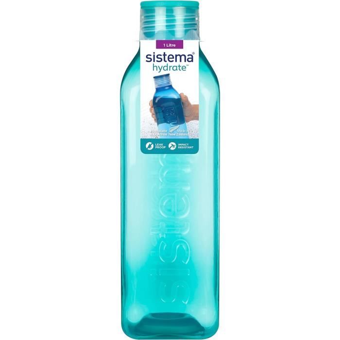 Bouteille D'eau Carrée – 750 Ml – Plate – Sans BPA – Transparente