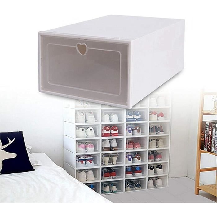 Lot De 20 Boîtes à Chaussures Empilables Pliables De 33 Cm En