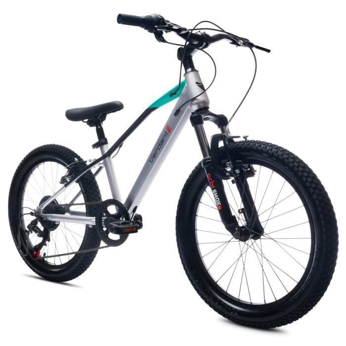 Vélo Enfant - Verdant Bike - Roues 20 - 6 à 10 ans - V-Brake - béquille latérale - cloche - Argent