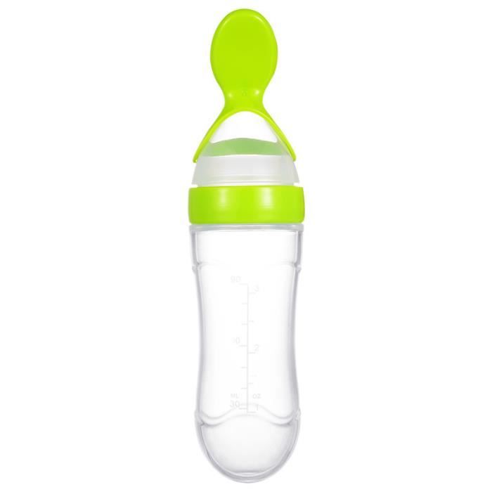 Surenhap Biberon 90 Ml En Silicon Avec Presser La Cuillere D Alimentation D Entrainement Vert Cdiscount Puericulture Eveil Bebe