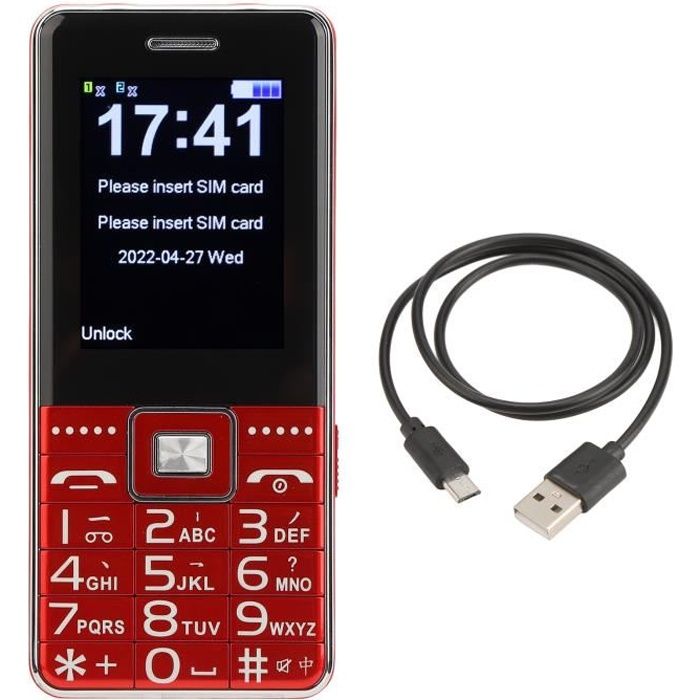 Téléphone Portable 4G Simple - Grosses Touches, Grande écran, Radio FM, Torche - Idéal Senior