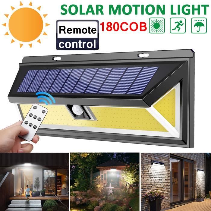 COB DEL Energie Solaire Capteur de mouvement lumière jardin extérieur mur de sécurité lumière UK 