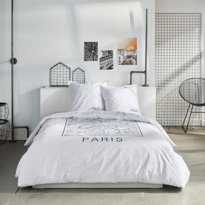 Parure de lit TODAY JAVA 2 personnes 240x220 cm Coton Imprimé Paris
