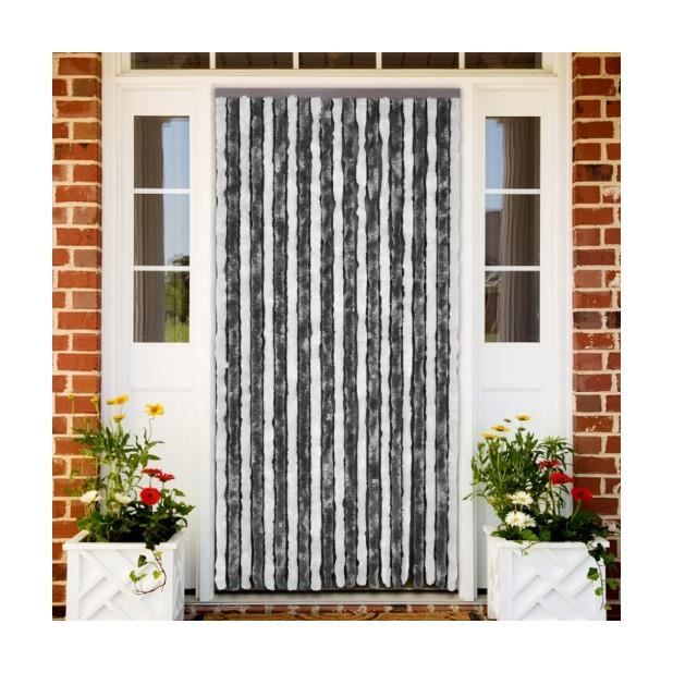Rideau de porte String Gris Blanc 60x190cm Camping-car Caravane