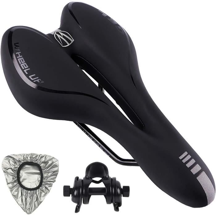 Tapis De Selle Vélo Extra Confort – Double Ressort – Large Et Rembourré – Noir