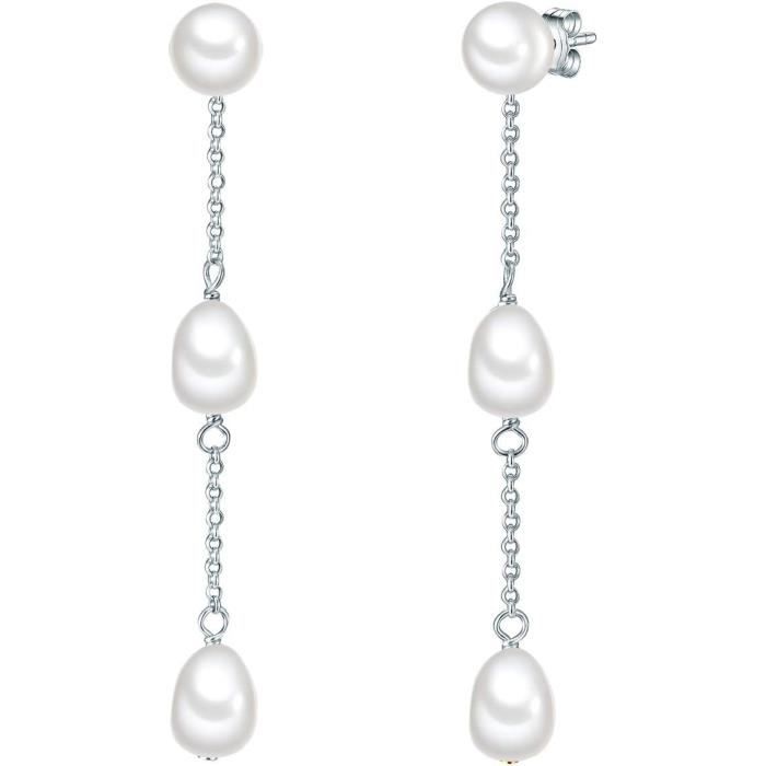 Valero Pearls Boucles d'oreilles pour Femme en 925 Argent sterling Perle de culture d`eau douce env. 6,0-7,0 mm En forme de bouto