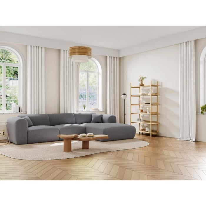 Canapé d'angle Gris Tissu Design Grand