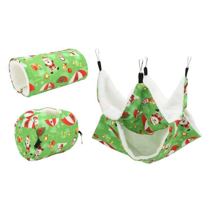 Meilleurs prix pour VGEBY Ensemble de hamac de cage de cobaye New 3pcs Guinée Pig Cage Hamac Set Hamac Tunnel Suspendu Pour Rat animalerie cage Vert