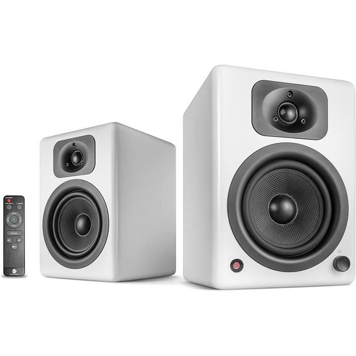 Enceintes Wavemaster BASE 2.0 Avec Bluetooth - Son Stéréo, 2x15W, Réglage Basses/Aigus