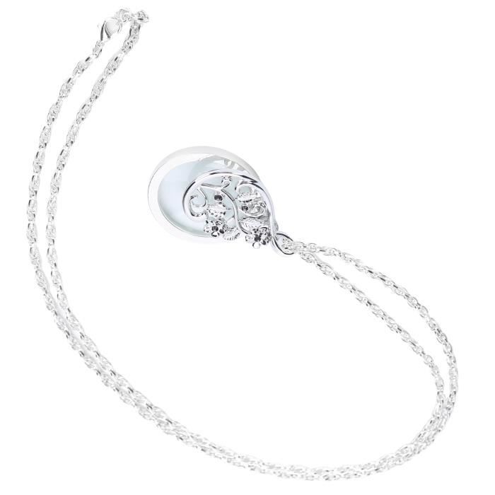 Pendentif photo croix chrétienne, Argent rhodié