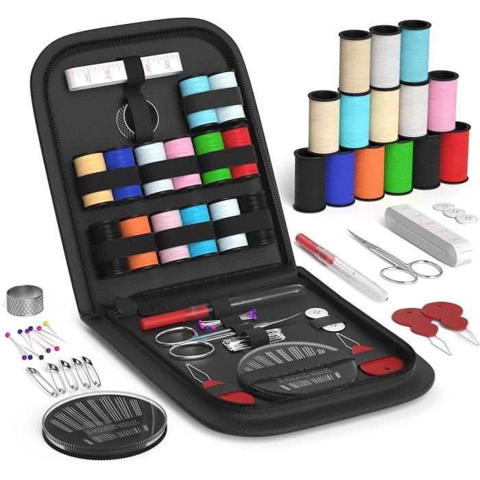 Kit De Couture 238 Pièces | Set Complet Avec Étui | Bobines, Aiguilles, Ciseaux, Boutons | Cadeau Pratique Maison Voyage