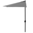 casa.pro demi-parasol (Ø300cm) (gris) parasol à manivelle - parasol de marché - parasol de jardin - en demi-cercle-1