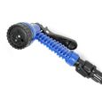 Tuyau d'arrosage extensible,100FT tuyau flexible, meilleur choix pour l'arrosage et le lavage-Bleu-1