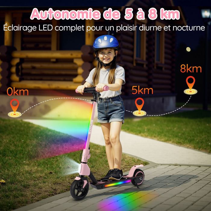 Trottinette Pliable Enfant 3à 12 Ans -2 Roues PU LED Clignotantes-3 Trottinette Pliable Enfant 3à 12 Ans -2 Roues PU LED Clignotantes-3