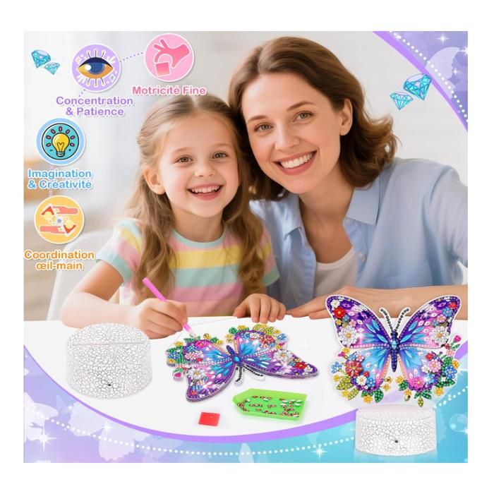 Kit Diamond Painting Signets – Bricolage Fille 5 6 7 8 9 10 Ans – Cadeau Créatif