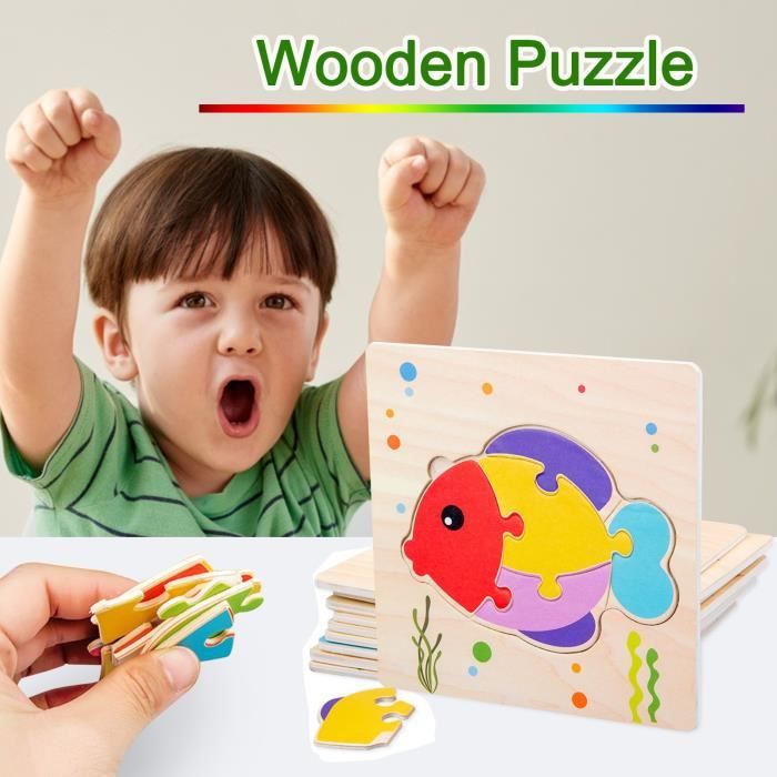 Puzzles pour tout-petits en bois, jouets cadeaux pour 1 2 garçons