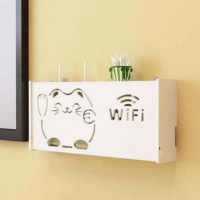 Boîte De Rangement Routeur WiFi Murale - Cache Box Internet Blanc - 25x17x5cm