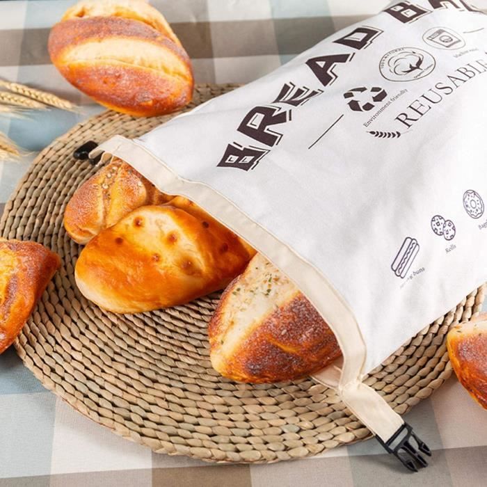 Sac à pain baguette réutilisable bagel sac de rangement pour pain sac en  coton biologique pour pain fait maison pour garder l 217 - Cdiscount Maison