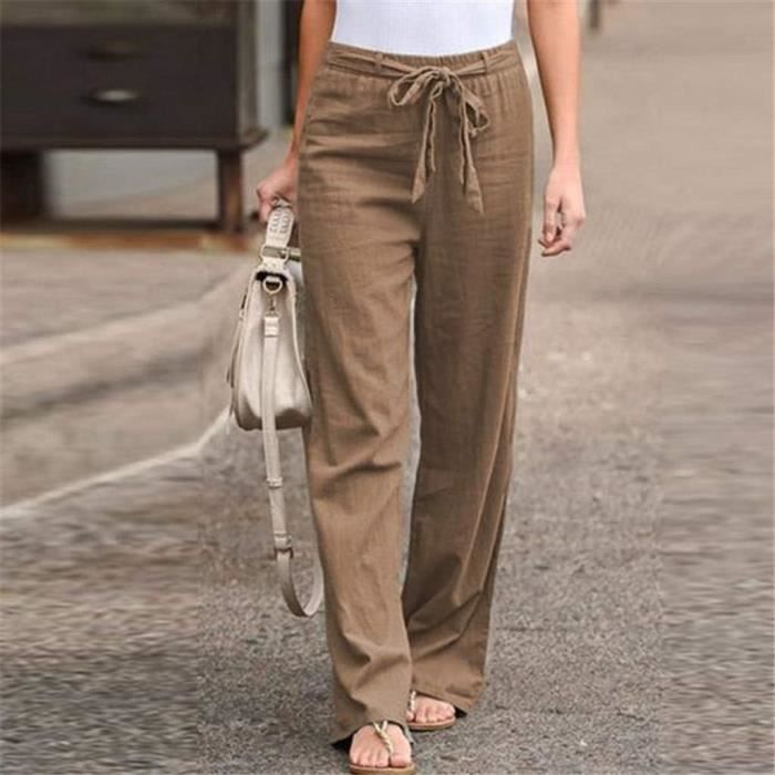 Pantalon lin sales femme