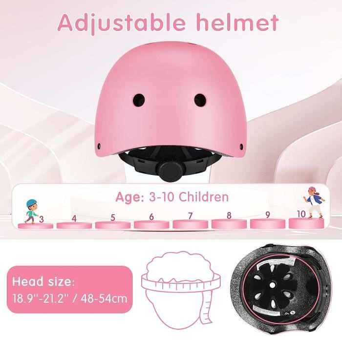 Ensemble Protections Enfants 7 En 1 Neuytiky - Casque, Genouillères, Coudières, Protège-Poignets 3-10 Ans