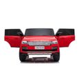 Range Rover électrique, rouge, double siège en cuir, écran LCD avec entrée USB, 4x4 lecteurs, 2x batterie 12V7Ah, roues EVA, essieux-2