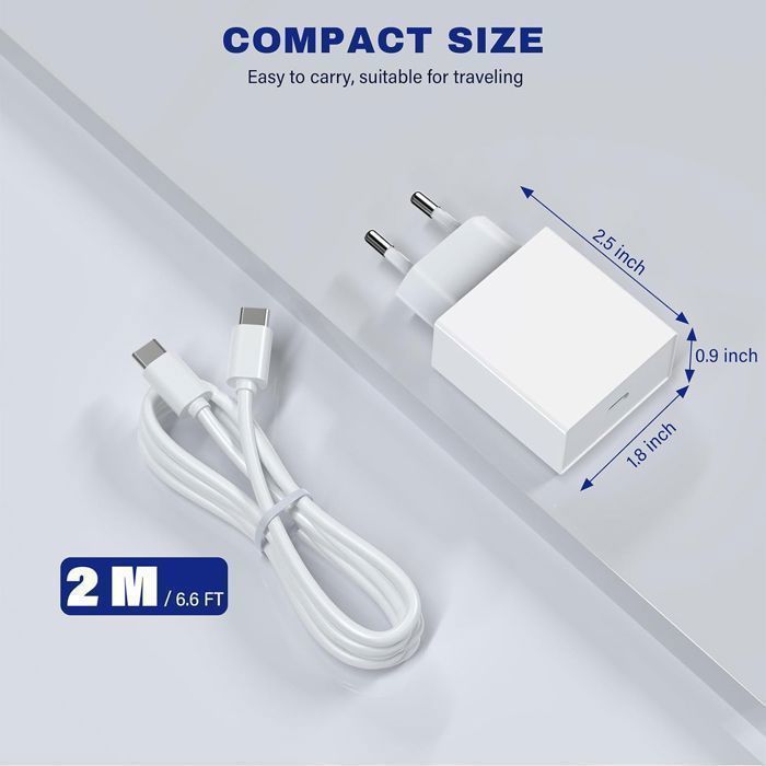 Chargeur USB-C 35W Avec Câble 2m - Rapide PD 3.0 Pour IPhone/iPad