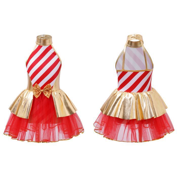 ranrann Enfant Fille Noël Robe Danse Classique Tutu Ballet Justaucorps Gymnastique Costume Noël Spectacle 3-14 Ans Vert 5-6 Ans