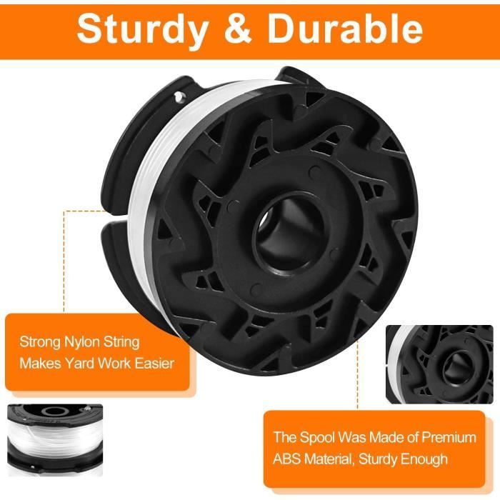 Bobines De Fil Pour Coupe-bordures Black & Decker – Lot 3 Bobines + Capuchon + Ressort, Compatible AF-100 Et Autres Modèles - 2