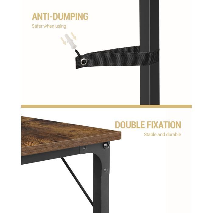 Table Console étroite 70cm - Table Canapé Entrée - Design Industriel Noir - 70x32x70cm - Multifonction
