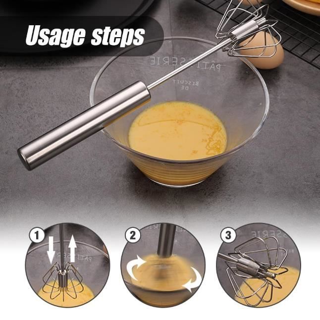 Fouet Semi-automatique En Acier Inoxydable, Nouveau Fouet à œufs Manuel