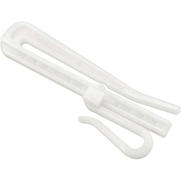 Attache Rideau Sans Perçage DONOONIS - 2 Crochets Réglables Blancs - Support Tringle Amovible Pour Rideau, Organisateur, Serviette