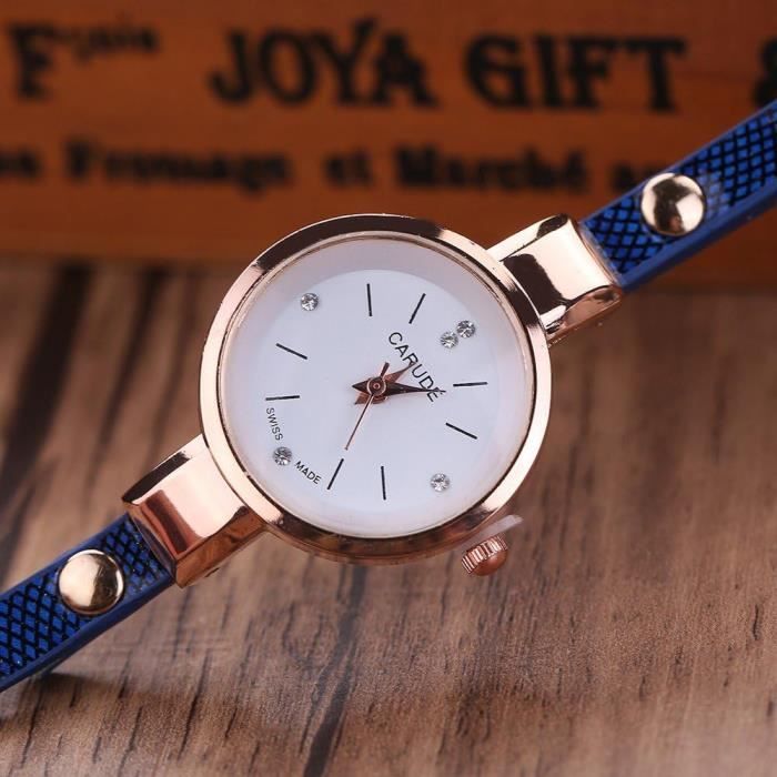 Montre Femme Pas Cher Bracelet Cha ne Bandage Cuir Cadeaux Quartz