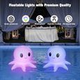 Paquet de 2 lumières solaires de piscine, lumières gonflables télécommandées, lumières de pieuvre flottantes 16 pièces lumières-3