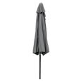 casa.pro demi-parasol (Ø300cm) (gris) parasol à manivelle - parasol de marché - parasol de jardin - en demi-cercle-3