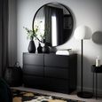 3xEliving Commode élégante et spacieuse DEMI 6 tiroirs 120cm, noir, parfaite pour le salon, le bureau, la chambre-3